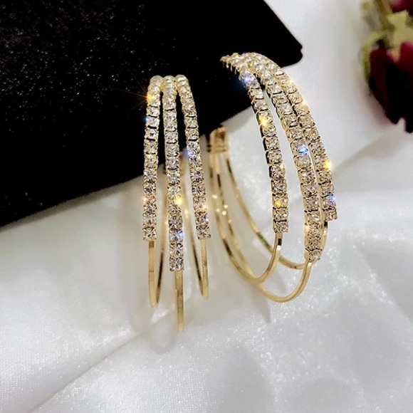 Jewelry - New luxury 18k gold plated hoop Earrings